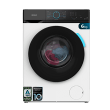 Bolero DressCode 6110 Inverter Max Lave-linge d'une capacité de 6 kg, 1200 tr/min, 11 programmes, classe A-10%, moteur Inverter Plus, Steam Max, nettoyage du tambour, programme rapide 15 min, départ différé et sécurité enfants.