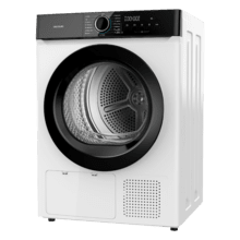 Bolero DressCode Dry 8180 Secadora bomba de calor blanca con capacidad de 8kg, clase E (Equivalente a la antigua clase A++), 15 programas con secado automático y funciones Spa Care, Antiarrugas, 3 niveles de intensidad de secado, luz interior, Delay Start, Stop&Go, KidLock y accesorio para zapatos