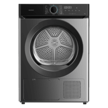 Bolero DressCode Dry 8180 Steel Secadora bomba de calor steel con capacidad de 8kg, clase E (Equivalente a la antigua clase A++), 15 programas con secado automático y funciones Spa Care, Antiarrugas, 3 niveles de intensidad de secado, luz interior, Delay Start, Stop&Go, KidLock y accesorio para zapatos