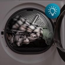 Bolero DressCode Dry 9180 Secadora bomba de calor blanca con capacidad de 9kg, clase E (Equivalente a la antigua clase A++), 15 programas con secado automático y funciones Spa Care, Antiarrugas, 3 niveles de intensidad de secado, luz interior, Delay Start, Stop&Go, KidLock y accesorio para zapatos
