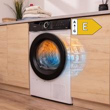 Bolero DressCode Dry 10180Asciugatrice a pompa di calore bianca con capacità di 10 kg, classe E (equivalente alla precedente classe A++), 15 programmi con asciugatura automatica e funzioni Spa Care, Anti-pieghe, 3 livelli di intensità di asciugatura, luce interna, Delay Start, Stop&Go, KidLock e accessorio per scarpe.