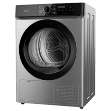 Bolero DressCode Dry 10180 Steel Secadora bomba de calor steel con capacidad de 10kg, clase E (Equivalente a la antigua clase A++), 15 programas con secado automático y funciones Spa Care, Antiarrugas, 3 niveles de intensidad de secado, luz interior, Delay Start, Stop&Go, KidLock y accesorio para zapatos