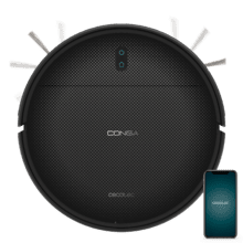 Conga M10 Advance Robô aspirador. Navegação giroscópica ordenada. 3000 Pa de pressão de sucção. 150 minutos de autonomia. Sensores antiqueda e duas escovas laterais.