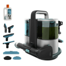 Conga 6000 Carpet&Spot Clean XL Pulitore per tappezzeria Conga 6000 Carpet&Spot Clean XL. 600 W di potenza. 14 kPa di pressione di aspirazione per rimuovere meglio lo sporco incrostato. Serbatoio d'acqua pulita da 1500 ml e serbatoio d'acqua sporca da 850 ml.  Raggio di azione fino a 8 metri. 4 accessori.