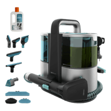 Conga 6000 Carpet&Spot Clean XL Pro Pulitore per tappezzeria Conga 6000 Carpet&Spot Clean XL Pro. 600 W di potenza. 14 kPa di pressione di aspirazione per rimuovere meglio lo sporco incrostato. Serbatoio d'acqua pulita da 1500 ml e serbatoio d'acqua sporca da 850 ml.  Raggio di azione fino a 8 metri. 6 accessori.