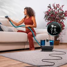 Conga 7000 Carpet&Spot Clean Steam XXL Pro Limpiatapicerías con 1700 W de potencia. Uso de vapor para desincrustar mejor la suciedad. Depósito de agua limpia de 1600 ml y de agua sucia de 950 ml. Radio de acción de 9 metros. 15 accesorios.