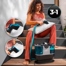 Conga 7000 Carpet&Spot Clean Steam XXL Pro Limpiatapicerías con 1700 W de potencia. Uso de vapor para desincrustar mejor la suciedad. Depósito de agua limpia de 1600 ml y de agua sucia de 950 ml. Radio de acción de 9 metros. 15 accesorios.