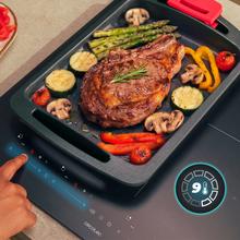 Bolero Squad I 4700 TitanicZone ShieldGlass Placa de Indução com 4 zonas, potência total de 7400 W, controlo Touch Slider, 9 níveis, TitanicZone, Zona Flex, Stop&Go, Booster, temporizador individualizado, indicador de calor residual e bloqueio de segurança para crianças