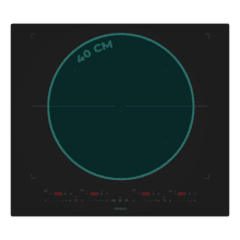 Bolero Squad I 4700 TitanicZone ShieldGlass Piano cottura a induzione con 4 zone, 7400W di potenza totale, Touch Slider Control, 9 livelli, TitanicZone, FlexZone, Stop&Go, Booster, timer individuale, indicatore di calore residuo e blocco di sicurezza per bambini
