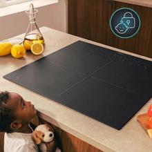 Bolero Squad I 4700 TitanicZone ShieldGlass Placa de Indução com 4 zonas, potência total de 7400 W, controlo Touch Slider, 9 níveis, TitanicZone, Zona Flex, Stop&Go, Booster, temporizador individualizado, indicador de calor residual e bloqueio de segurança para crianças