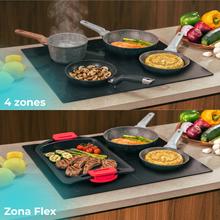 Bolero Squad I 4700 TitanicZone ShieldGlass Placa de Indução com 4 zonas, potência total de 7400 W, controlo Touch Slider, 9 níveis, TitanicZone, Zona Flex, Stop&Go, Booster, temporizador individualizado, indicador de calor residual e bloqueio de segurança para crianças