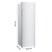 Bolero CoolMarket UF 206 Dual Inox D - Congelador Vertical con Funcion Congelador/Frigorífico Dual Function 206L, No Frost, Cajones XL (24 cm), Puerta Reversible, Luz LED, Alarma y Sistema de Frío Uniforme