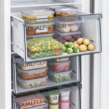 Bolero CoolMarket UF 206 Dual Inox D - Congelador Vertical con Funcion Congelador/Frigorífico Dual Function 206L, No Frost, Cajones XL (24 cm), Puerta Reversible, Luz LED, Alarma y Sistema de Frío Uniforme