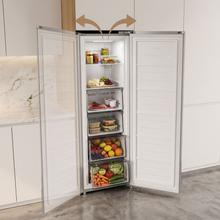 Bolero CoolMarket UF 206 Dual Inox D - Congelador Vertical con Funcion Congelador/Frigorífico Dual Function 206L, No Frost, Cajones XL (24 cm), Puerta Reversible, Luz LED, Alarma y Sistema de Frío Uniforme