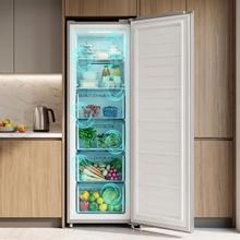 Bolero CoolMarket UF 206 Dual Inox D - Congelador Vertical con Funcion Congelador/Frigorífico Dual Function 206L, No Frost, Cajones XL (24 cm), Puerta Reversible, Luz LED, Alarma y Sistema de Frío Uniforme