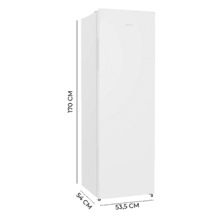 Bolero CoolMarket UF 206 Dual White E Congelador Vertical con Funcion Congelador/Frigorífico Dual Function 206L, No Frost, Cajones XL (24 cm), Puerta Reversible, Luz LED, Alarma y Sistema de Frío Uniforme