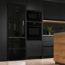 Bolero CoolMarket Combi FD 450 Black Glass D. Frigorífico Combi, MAX INSIDE con VIP Tech, Cool Matrix, Fresh Flex (cajón variable 6 temperaturas con control de humedad), Total NoFrost, Compresor Inverter Plus, Multi AirFlow, 450 L, 201×59,5×68 cm, funciones Fast Cooling y Fast Freezing, Modo Smart, Green HUB XL, Display exterior, Botellero, Bandejas de cristal y Clase energética D