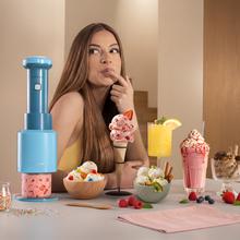 Gelatec EasyMove Heladera de mano con 5 programas. Mezcla vertical para textura cremosa y manejo intuitivo. Helados, sorbetes y bebidas heladas en 3 pasos.