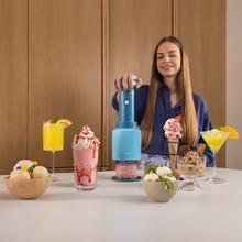 Gelatec EasyMove Heladera de mano con 5 programas. Mezcla vertical para textura cremosa y manejo intuitivo. Helados, sorbetes y bebidas heladas en 3 pasos.