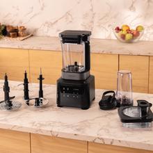 Food Processor Paprika 2000 Touch. Procesador multifunción con bol de 2.1L y vaso portátil de conexión directa. Mezcla, amasa, corta, ralla, machaca y tritura hielo con control digital programable. Versatilidad y precisión en un diseño compacto y elegante.