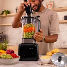 Food Processor Paprika 2000 Touch. Procesador multifunción con bol de 2.1L y vaso portátil de conexión directa. Mezcla, amasa, corta, ralla, machaca y tritura hielo con control digital programable. Versatilidad y precisión en un diseño compacto y elegante.
