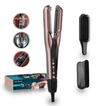 AirLisse 2in1 ForceDry Duo Black. Plancha de pelo con aire. Doble placa calefactora. 3 modos. Flujo de aire 13 m/s. 112.000 rpm. Motor Brushless. 2 accesorios magnéticos