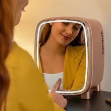 CoolingBeauty 4000 Mirror Rose Nevera de cosméticos de 4 litros, con espejo y luz led