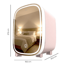 CoolingBeauty 4000 Mirror Rose Nevera de cosméticos de 4 litros, con espejo y luz led