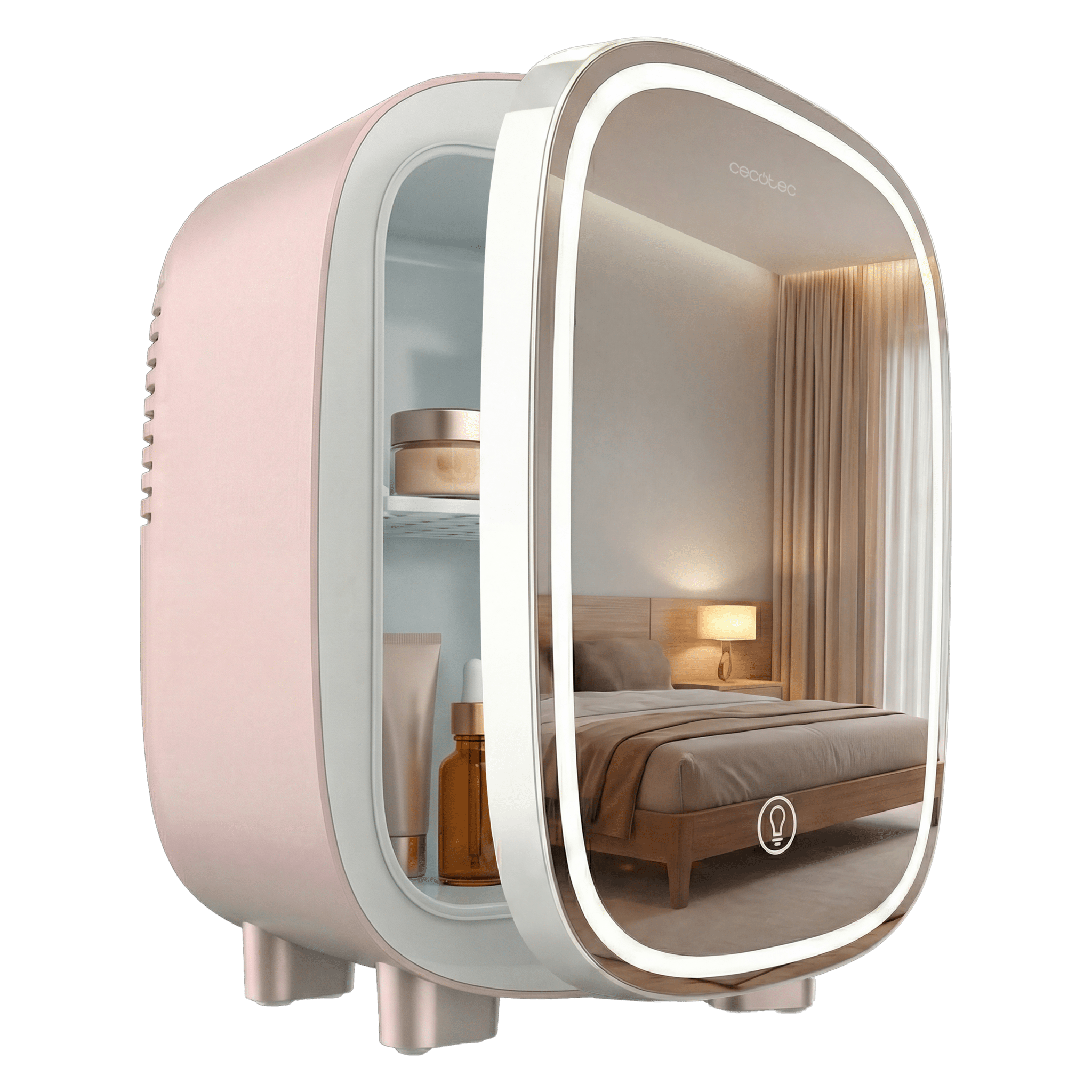 CoolingBeauty 4000 Mirror Rose4-Liter-Kosmetik-Kühlschrank mit Spiegel und LED-Licht