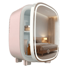 CoolingBeauty 4000 Mirror Rose Nevera de cosméticos de 4 litros, con espejo y luz led