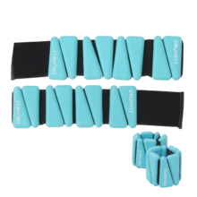 Drumfit AnkelBell SILICONE 0,5Kg x2: tobilleras/lastres de metal recubierto de silicona, resistentes al agua y al sudor. Se venden en par y ofrecen resistencia progresiva para brazos y piernas, con un ajuste cómodo que permite entrenar fuerza, cardio y tonificación con total libertad de movimiento.
