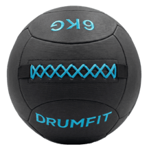 Drumfit WALLPRO-KV 6Kg Wallball: balón de arena y kevlar, resistente a agua y sudor, con agarre mejorado y costuras reforzadas para fuerza y cross training.
