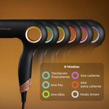 DryGlam Waves 6in1 Sensor Black Secador Brushless con Tecnología de sensor de distancia, Iones, 6 accesorios, Triple protección del calor, 1400W, 110.000 rpm