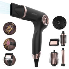 DryGlam Waves 6in1 Sensor Black Secador Brushless con Tecnología de sensor de distancia, Iones, 6 accesorios, Triple protección del calor, 1400W, 110.000 rpm
