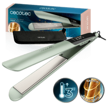 Lisse Keratin Essence Olive Piastra per capelli con funzione HeatMax, 130-230 °C, rivestimento in ceramica con cheratina e olio di argan, custodia da viaggio inclusa