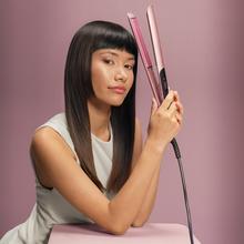 Lisse Keratin Essence Cotton Candy Piastra per capelli con funzione HeatMax, 130-230 °C, rivestimento in ceramica con cheratina e olio di argan, custodia da viaggio inclusa