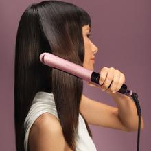 Lisse Keratin Essence Cotton Candy Piastra per capelli con funzione HeatMax, 130-230 °C, rivestimento in ceramica con cheratina e olio di argan, custodia da viaggio inclusa