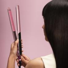 Lisse Keratin Essence Cotton Candy Piastra per capelli con funzione HeatMax, 130-230 °C, rivestimento in ceramica con cheratina e olio di argan, custodia da viaggio inclusa