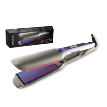 Lisse i-Twerk Max: Plancha de pelo con infrarrojos y placas vibratorias, Iones, 160º-230ºC, Placas anchas, Cerámica y Turmalina, Calentamiento rápido.