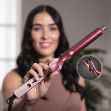 SurfCare CurlClip Olive: Rizador de Pelo con Pinza de 25 mm, Revestimiento de Cerámica con Queratina y Aceite de Argán, Calentamiento rápido, 5 Temperaturas, Apagado Automático, Guante y Bolsa de Termorresistente, Cable Giratorio