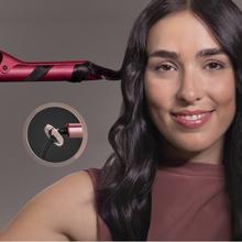 SurfCare CurlClip Cotton Candy: Rizador de Pelo con Pinza de 25 mm, Revestimiento de Cerámica con Queratina y Aceite de Argán, Calentamiento rápido, 5 Temperaturas, Apagado Automático, Guante y Bolsa de Termorresistente, Cable Giratorio