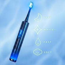 ToothCare WhiteTeeth Premium Cepillo de dientes eléctrico: Whitening Tech, Luz LED azul, 180 días de autonomía, IPX7, base de carga.