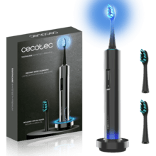 ToothCare WhiteTeeth Premium Cepillo de dientes eléctrico: Whitening Tech, Luz LED azul, 180 días de autonomía, IPX7, base de carga.