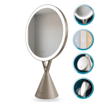 FaceCare Mirror: Espejo de Maquillaje recargable con Aumento 10x, Luz LED, Posición ajustable.