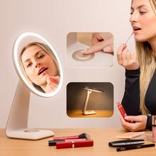FaceCare Mirror Design: Espejo de Maquillaje recargable, Función de Lámpara, 3 intensidades de Luz