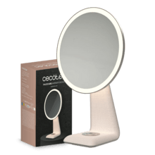 FaceCare Mirror Design: Espejo de Maquillaje recargable, Función de Lámpara, 3 intensidades de Luz