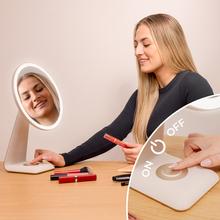 FaceCare Mirror Design: Espejo de Maquillaje recargable, Función de Lámpara, 3 intensidades de Luz