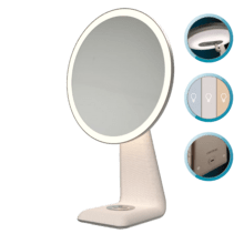 FaceCare Mirror Design: Espejo de Maquillaje recargable, Función de Lámpara, 3 intensidades de Luz