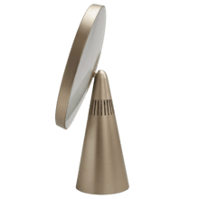 FaceCare Mirror&Sound: con triple función como Espejo recargable, Lámpara y Altavoz, Accesorio aumento 10x.