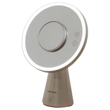 FaceCare Mirror&Sound: con triple función como Espejo recargable, Lámpara y Altavoz, Accesorio aumento 10x.